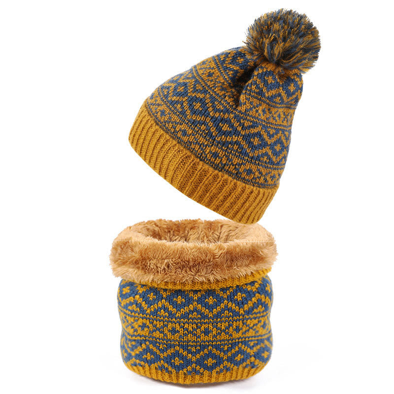 Ensemble bonnet et écharpe chauds d'hiver 2 en 1
