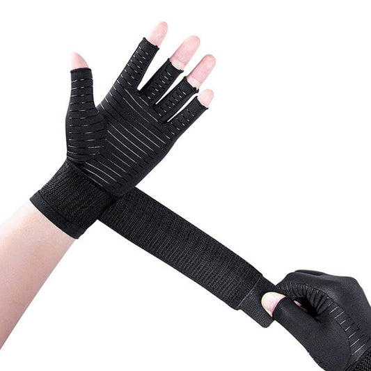 Gants de compression en cuivre sans doigts avec bandage