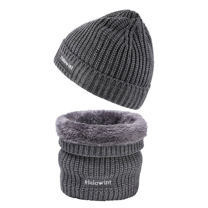 Ensemble bonnet et écharpe en tricot chaud 2 en 1 - Gris - Taille unique - image 6