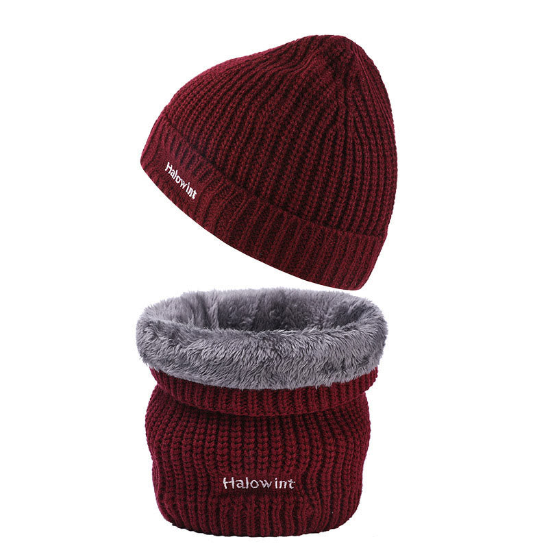 Ensemble bonnet et écharpe en tricot chaud 2 en 1 - Vin - Taille unique - image 9