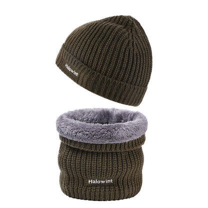 Ensemble bonnet et écharpe en tricot chaud 2 en 1 - Vert armée - Taille unique - image 4