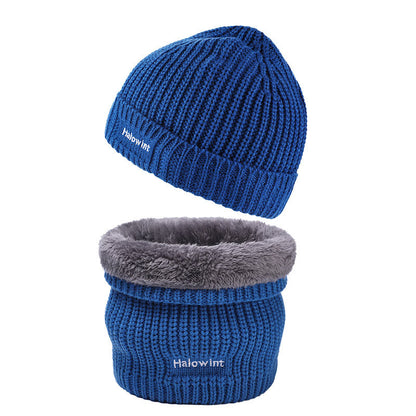 Ensemble bonnet et écharpe en tricot chaud 2 en 1 - Bleu - Taille unique - image 11