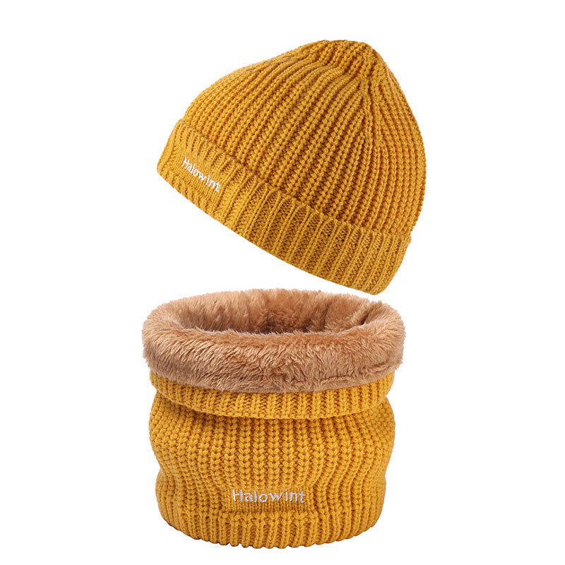 Ensemble bonnet et écharpe en tricot chaud 2 en 1 - Jaune - Taille unique - image 12