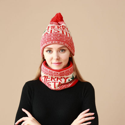 Ensemble bonnet et écharpe de Noël 2 en 1 - image 0