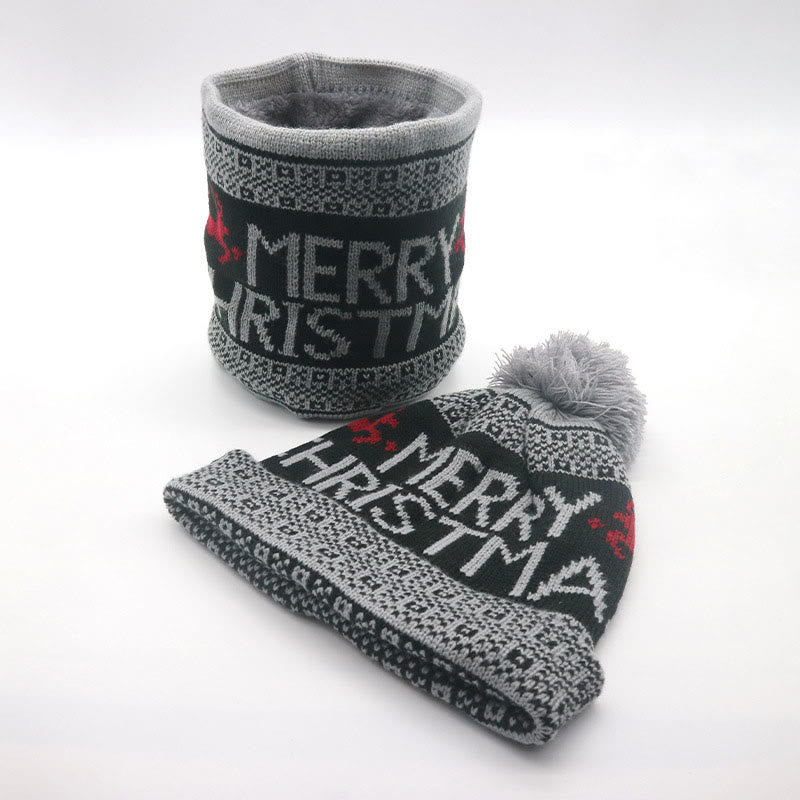Ensemble bonnet et écharpe de Noël 2 en 1 - Gris - Taille unique - image 9