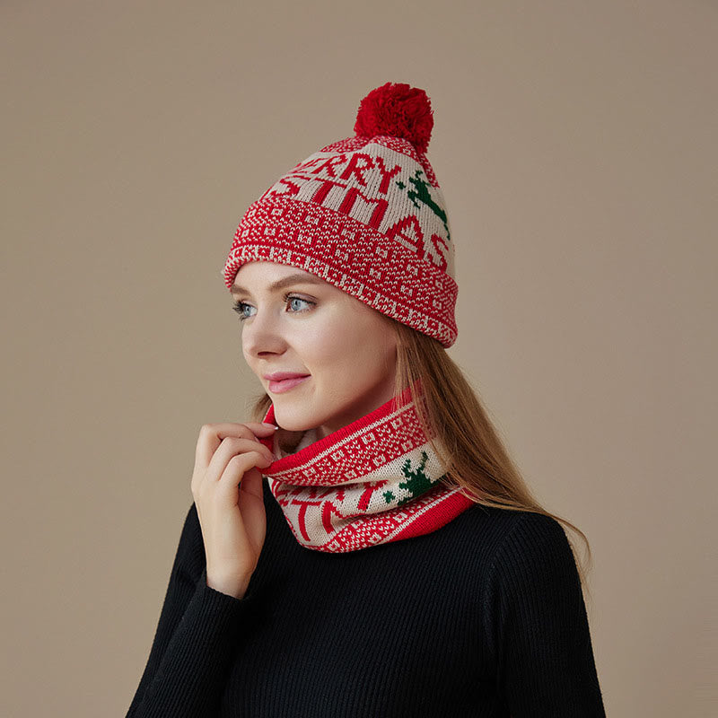 Ensemble bonnet et écharpe de Noël 2 en 1 - image 3