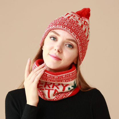 Ensemble bonnet et écharpe de Noël 2 en 1 - image 1