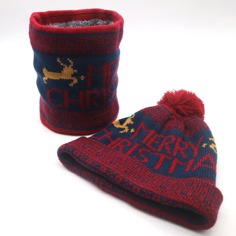 Ensemble bonnet et écharpe de Noël 2 en 1 - Vin - Taille unique - image 7