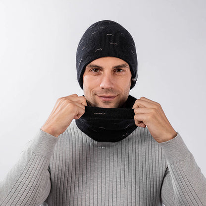 Ensemble bonnet et écharpe en tricot simple de couleur unie 2 en 1 - image 6