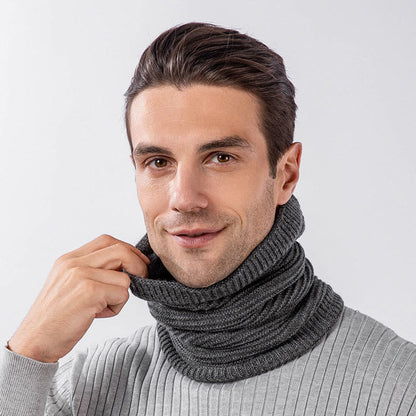 Ensemble bonnet et écharpe en tricot simple de couleur unie 2 en 1