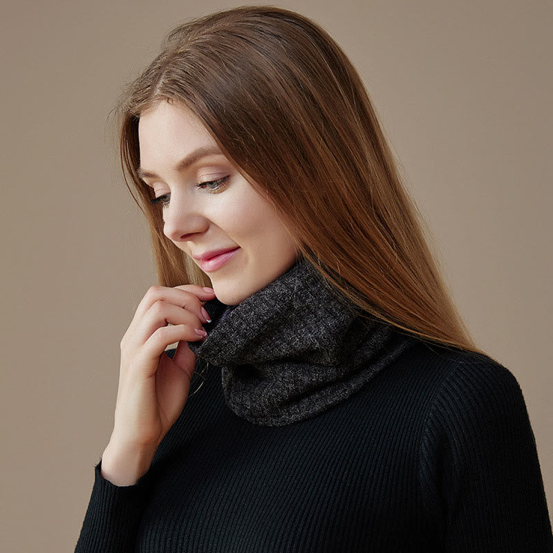 Ensemble bonnet et écharpe en tricot simple de couleur unie 2 en 1 - image 2