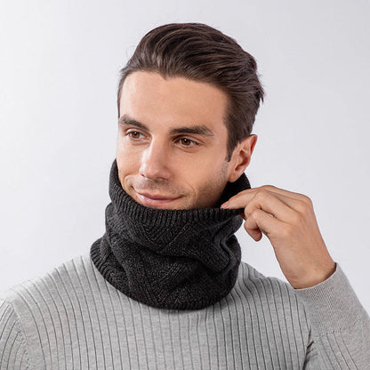 Ensemble bonnet et écharpe en tricot simple de couleur unie 2 en 1