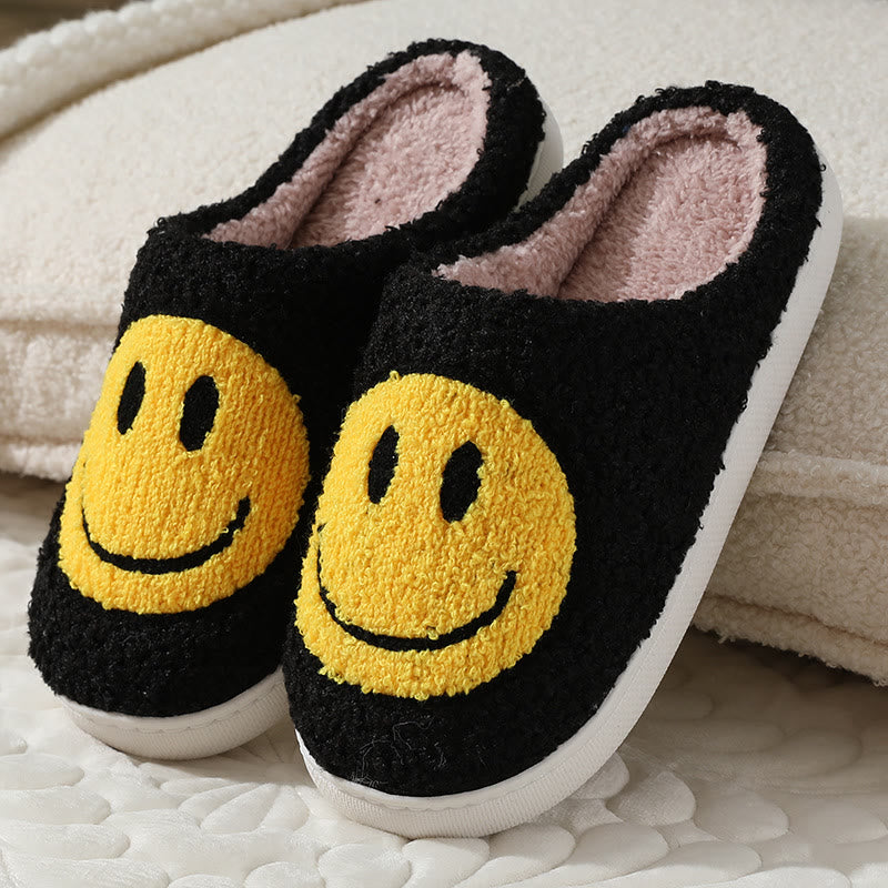 Chaussons antidérapants grande taille motif smiley - Noir - États-Unis 11-12 - image 1
