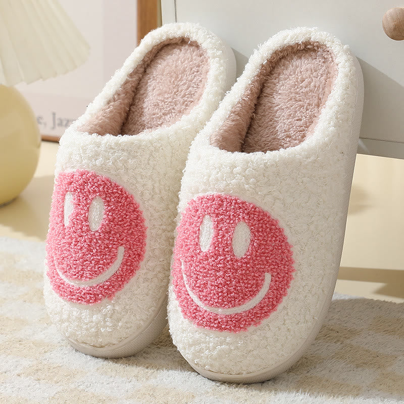 Chaussons antidérapants grande taille motif smiley - Rose - États-Unis 11-12 - image 4
