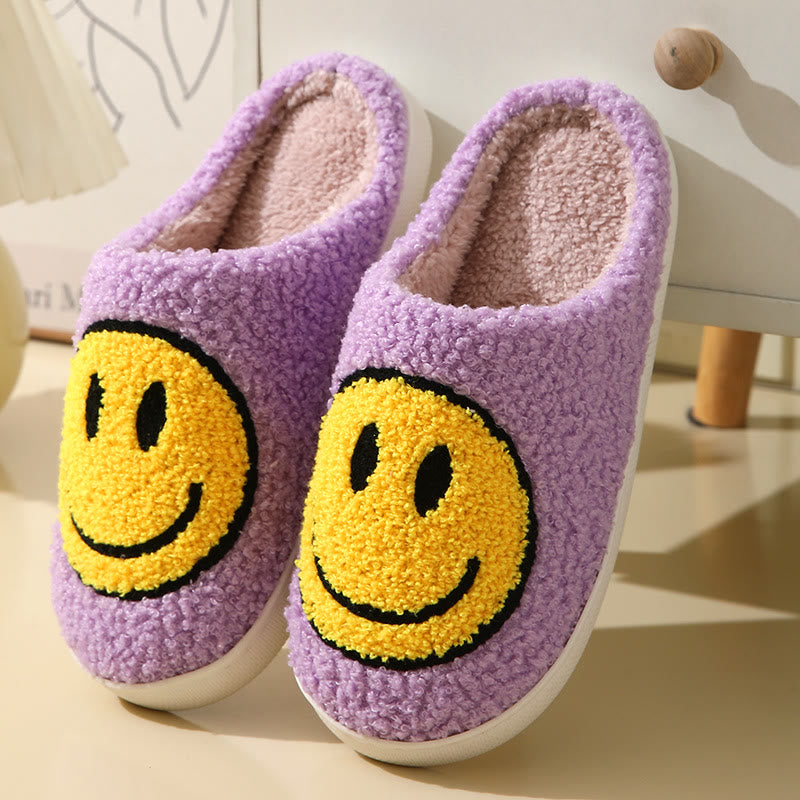 Chaussons grande taille à motif smiley - Violet - États-Unis 11-12 - image 2