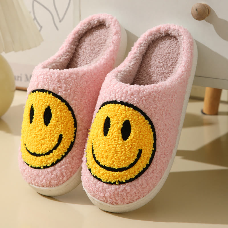 Chaussons grande taille à motif smiley - Rose - États-Unis 11-12 - image 3