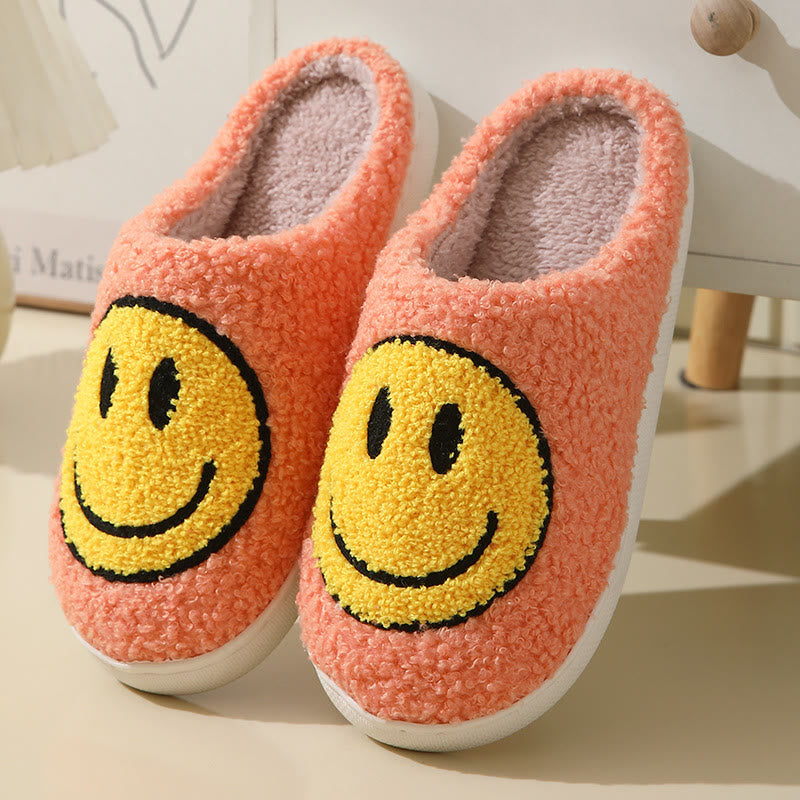 Chaussons grande taille à motif smiley - Orange - États-Unis 11-12 - image 1