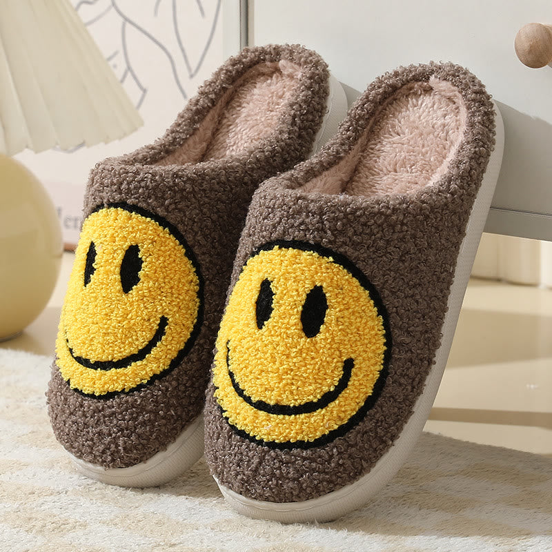 Chaussons grande taille à motif smiley - Café - États-Unis 11-12 - image 6