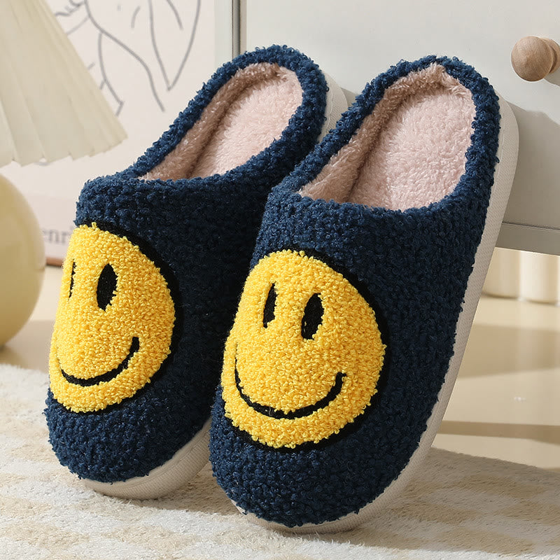 Chaussons grande taille à motif smiley - Bleu marine - États-Unis 11-12 - image 9