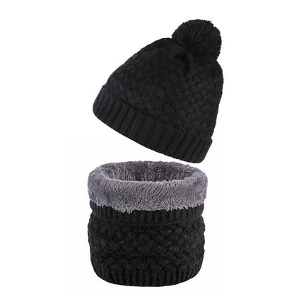 Ensemble bonnet et écharpe en polaire d'hiver 2 en 1 - Noir - Taille unique - image 3
