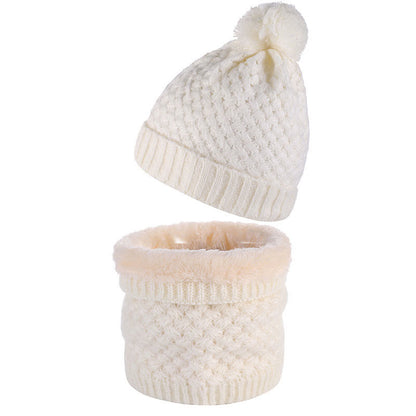 Ensemble bonnet et écharpe en polaire d'hiver 2 en 1 - Blanc - Taille unique - image 4