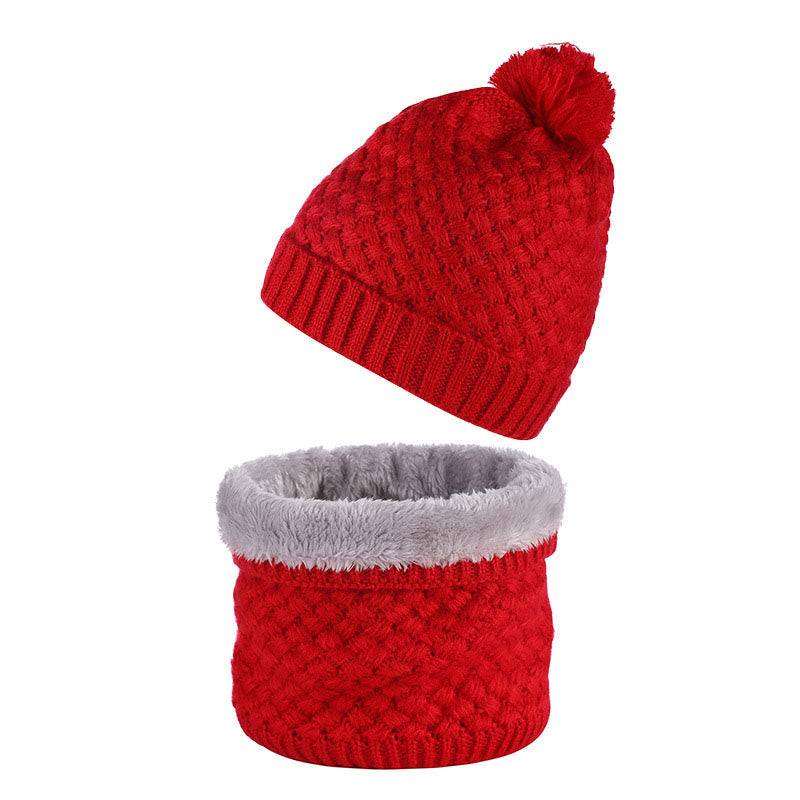 Ensemble bonnet et écharpe en polaire d'hiver 2 en 1 - Rouge - Taille unique - image 8
