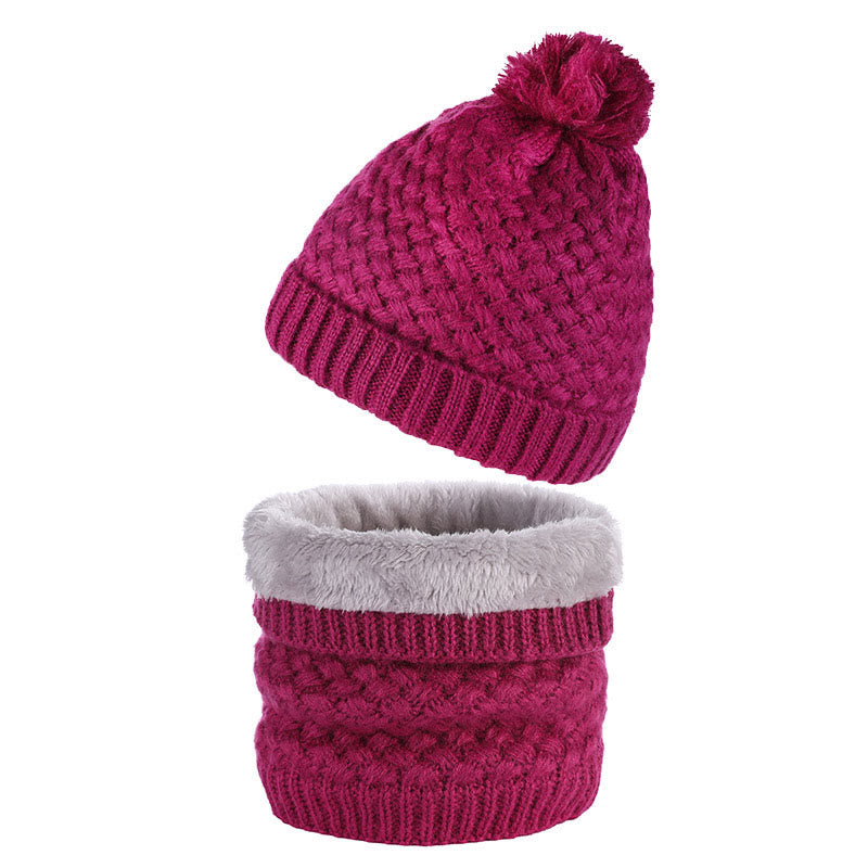 Ensemble bonnet et écharpe en polaire d'hiver 2 en 1 - Fuchsia - Taille unique - image 13