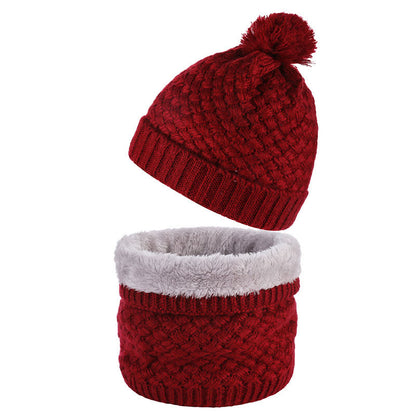 Ensemble bonnet et écharpe en polaire d'hiver 2 en 1 - Vin - Taille unique - image 10