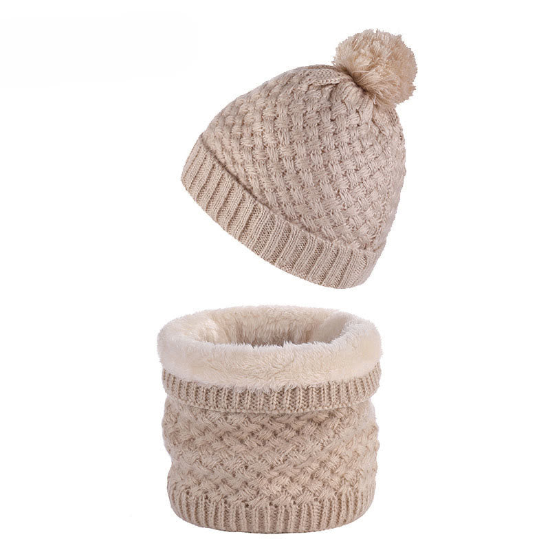 Ensemble bonnet et écharpe en polaire d'hiver 2 en 1 - Beige - Taille unique - image 14
