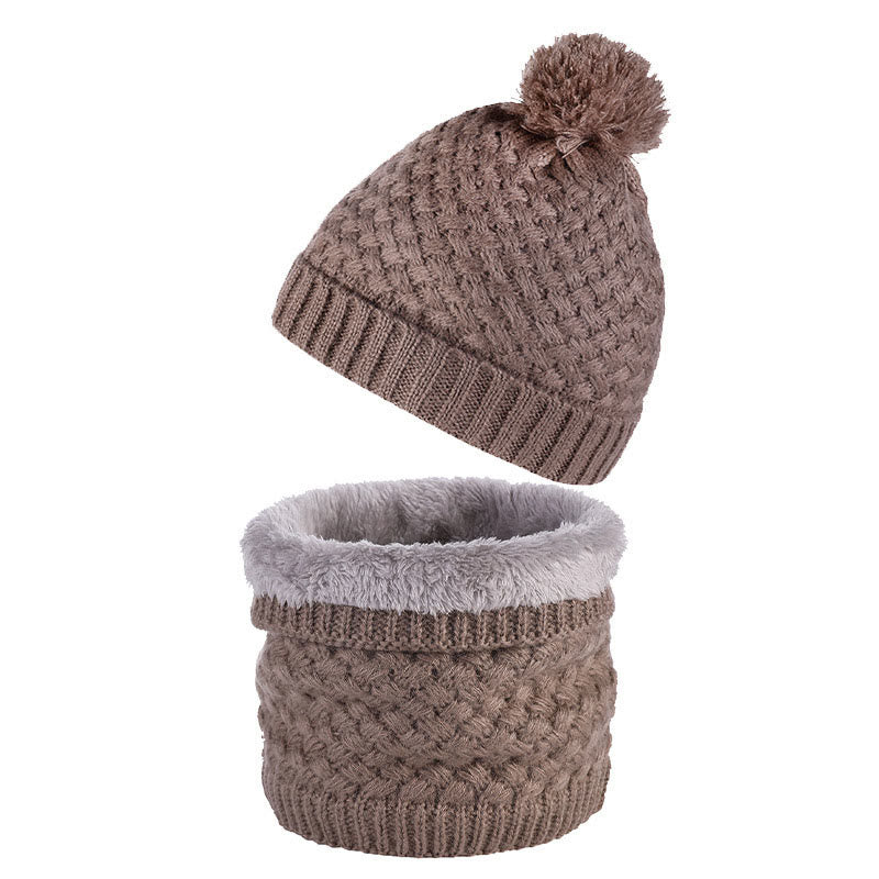 Ensemble bonnet et écharpe en polaire d'hiver 2 en 1 - Kaki - Taille unique - image 6
