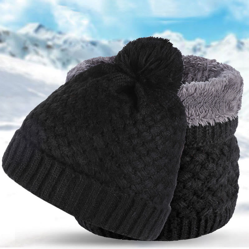 Ensemble bonnet et écharpe en polaire d'hiver 2 en 1 - image 1