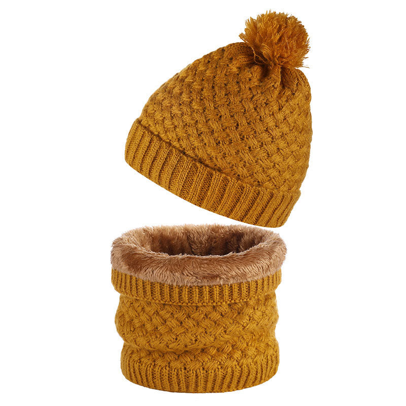 Ensemble bonnet et écharpe en polaire d'hiver 2 en 1 - Jaune - Taille unique - image 11