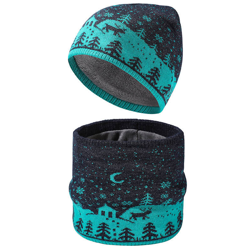 Ensemble bonnet et écharpe de Noël chaud 2 en 1 - Lac Bleu - Taille unique - image 3