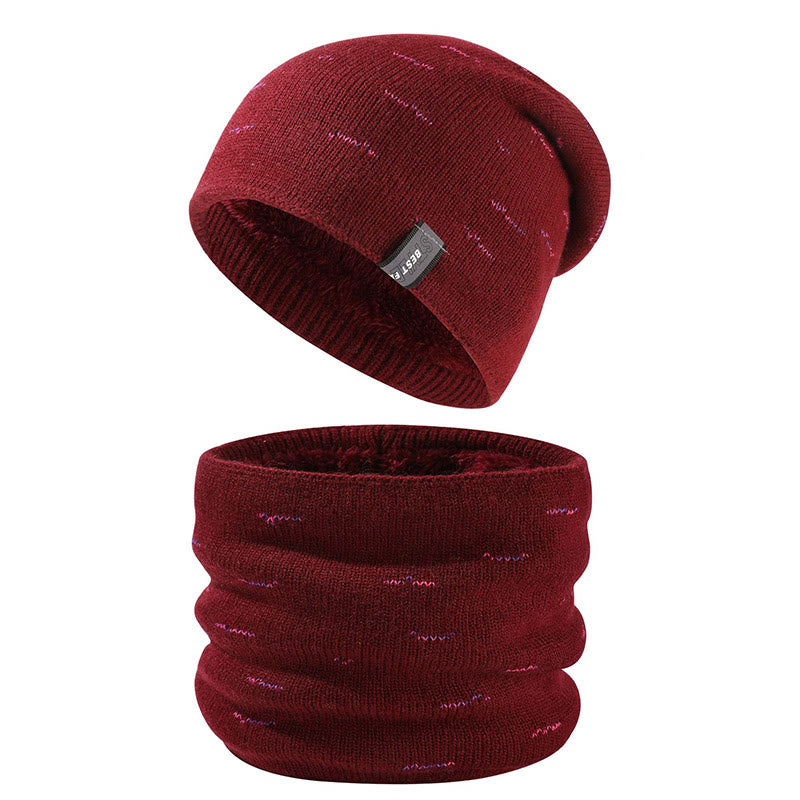 Ensemble bonnet et écharpe chauds 2 en 1 - Vin - Taille unique - image 12