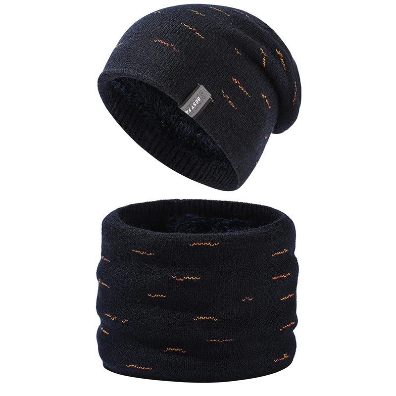 Ensemble bonnet et écharpe chauds 2 en 1 - Bleu marine - Taille unique - image 11