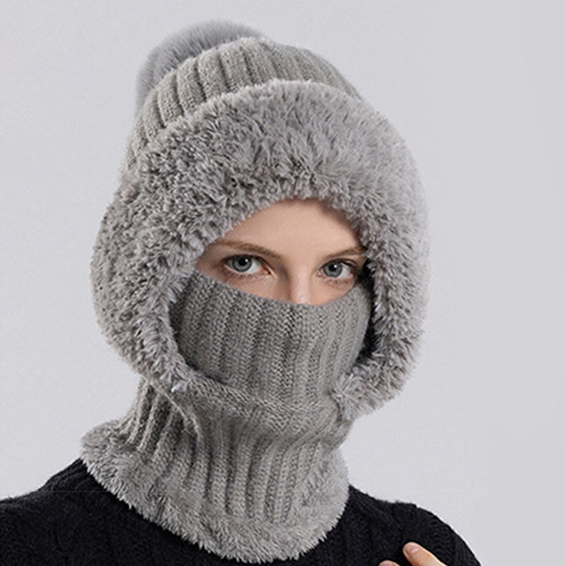 Écharpe à capuche douce pour l'hiver - Gris - Taille unique - image 4