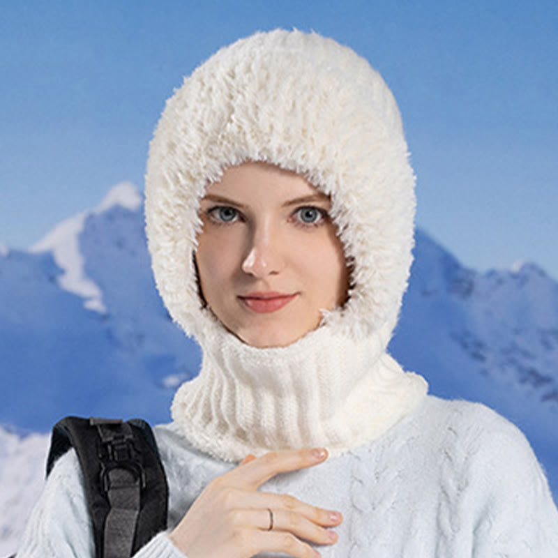 Écharpe à capuche douce pour l'hiver - Blanc - Taille unique - image 11