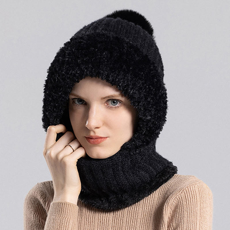 Écharpe à capuche douce pour l'hiver - Noir - Taille unique - image 3
