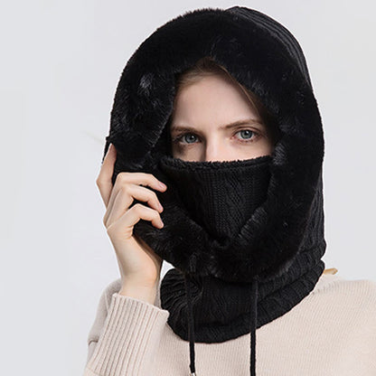 Écharpe à capuche de couleur unie avec protection contre le froid