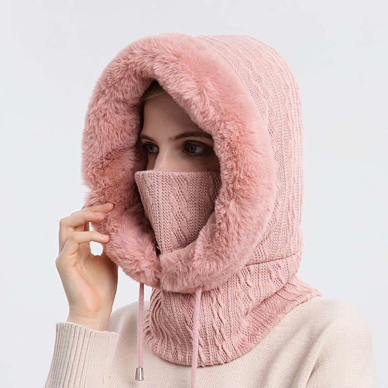 Écharpe à capuche de couleur unie avec protection contre le froid