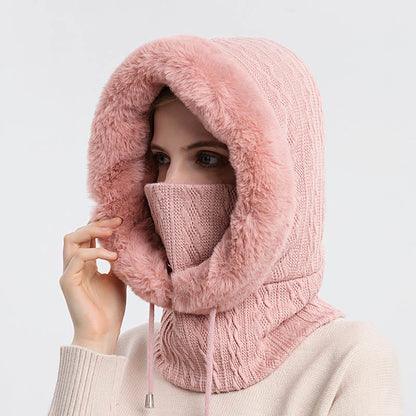 Écharpe à capuche de couleur unie avec protection contre le froid