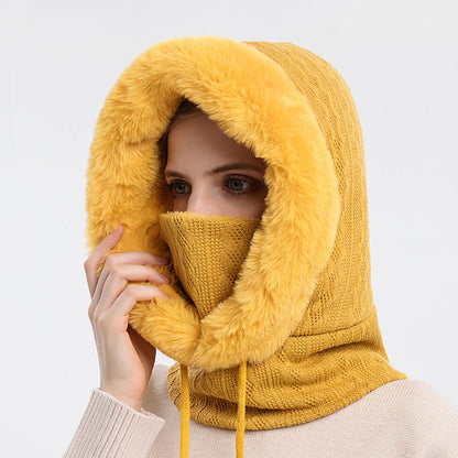 Écharpe à capuche de couleur unie avec protection contre le froid