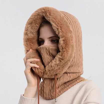 Écharpe à capuche de couleur unie avec protection contre le froid