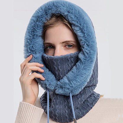 Écharpe à capuche de couleur unie avec protection contre le froid