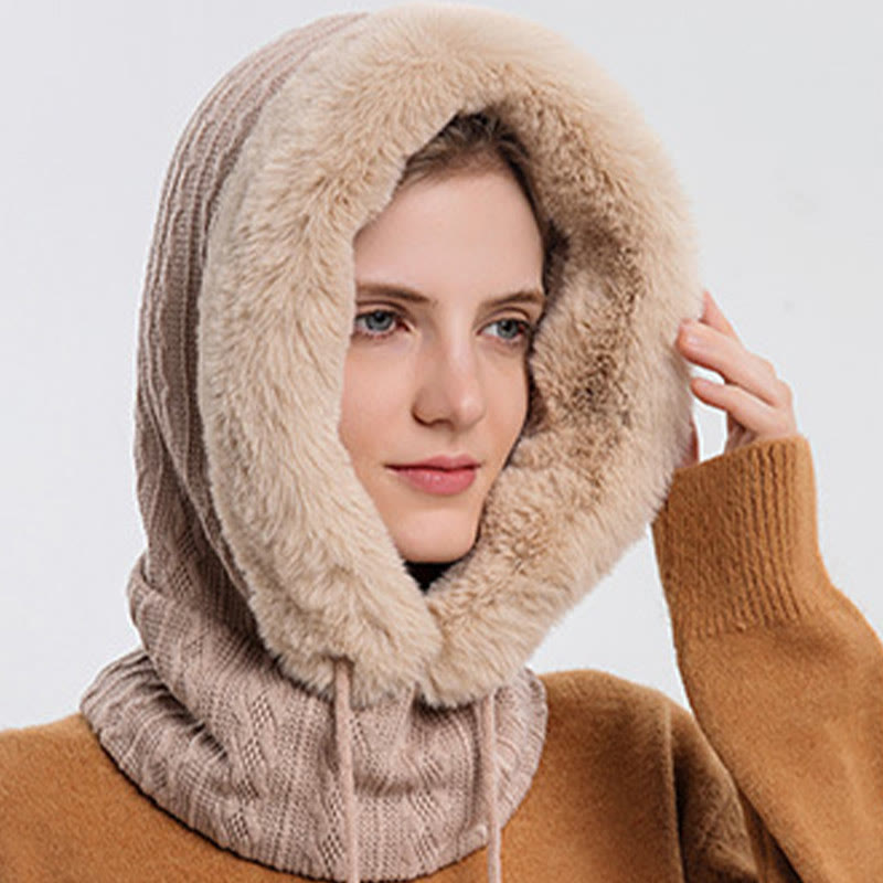 Écharpe à capuche de couleur unie avec protection contre le froid