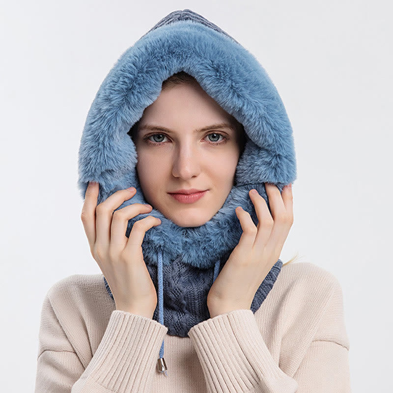 Écharpe à capuche de couleur unie avec protection contre le froid - image 13