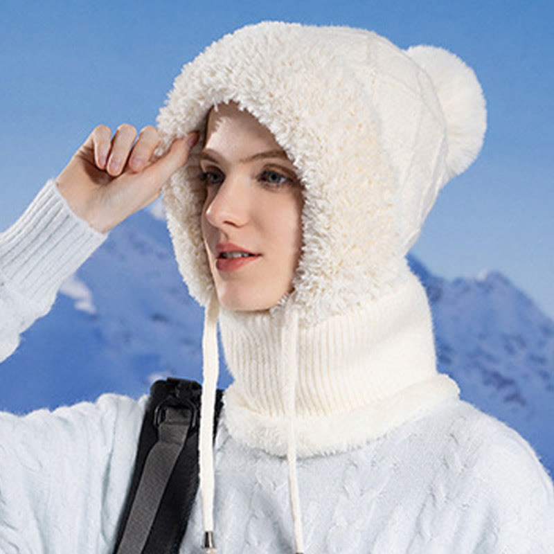 Écharpe à capuche en tricot avec cordon de serrage - image 4