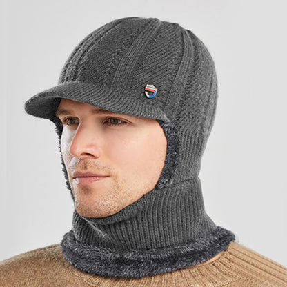 Cagoule d'hiver tricotée, bonnet à capuche, écharpe - Gris foncé - Taille unique - image 7
