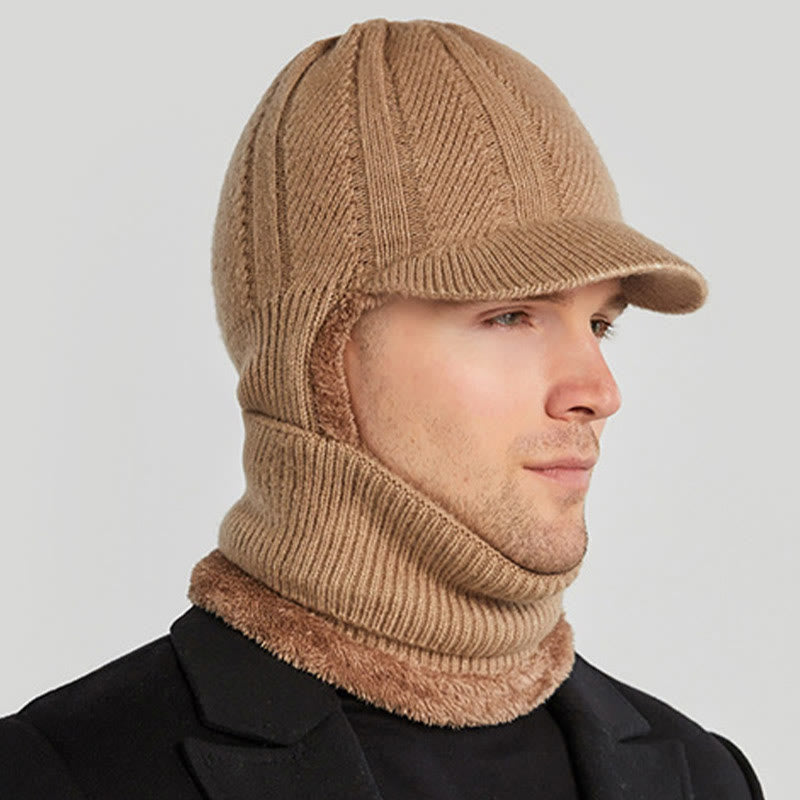 Bonnet cagoule tricoté d'hiver cache-cou