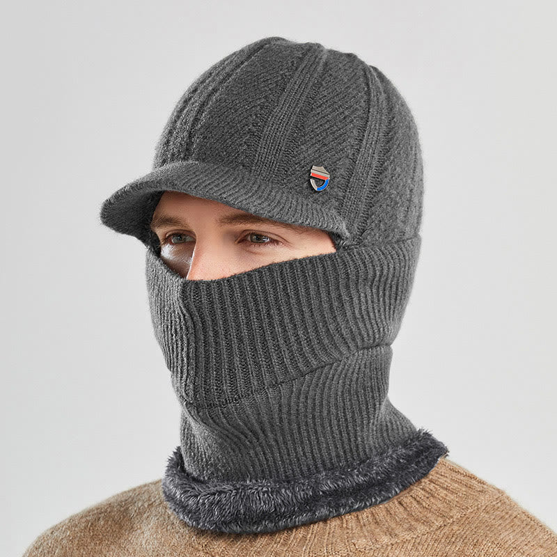 Bonnet cagoule tricoté d'hiver cache-cou